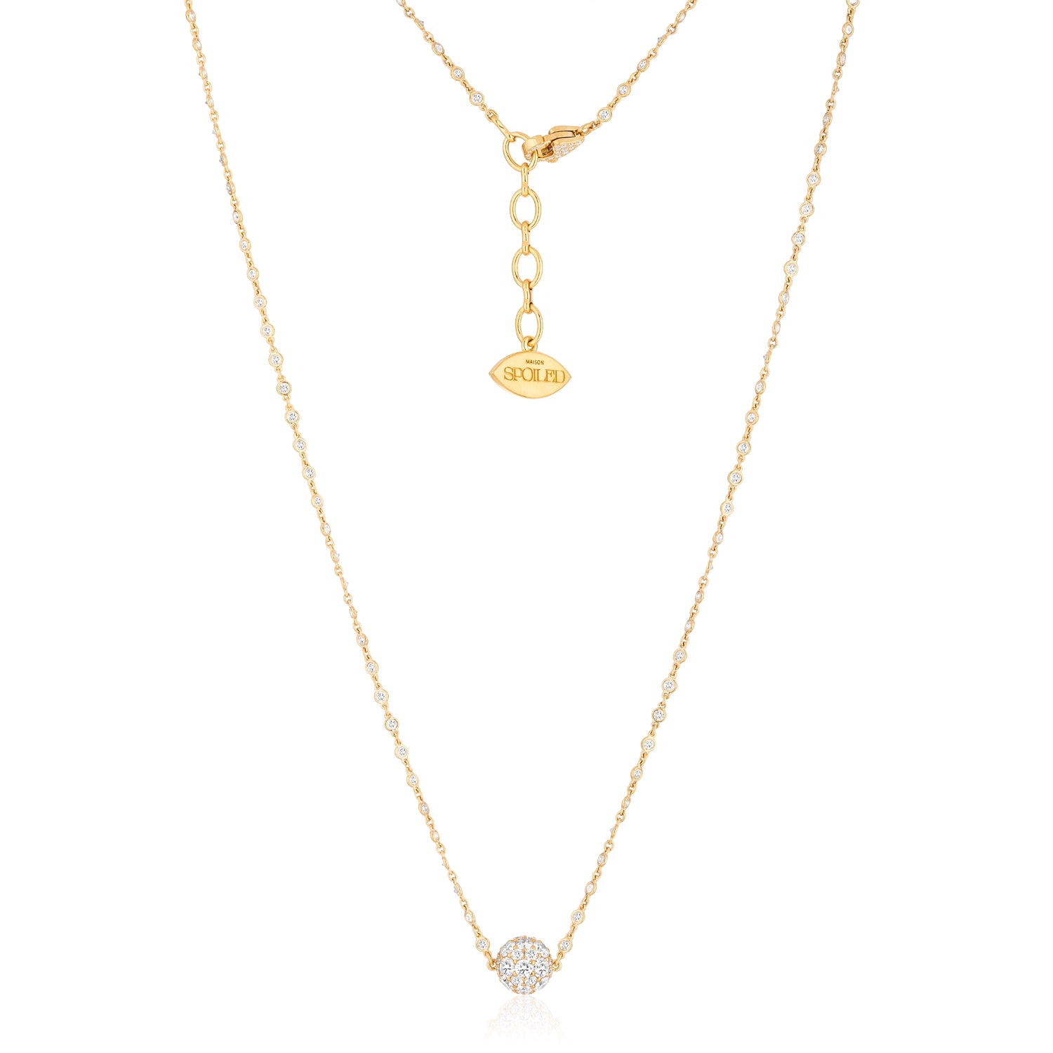 Celestial Single Charm Pendant Spoiled Chain in Yellow Gold