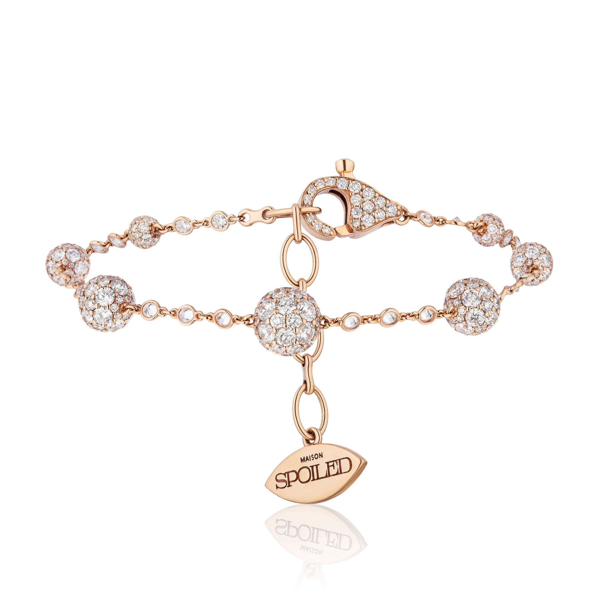 Celestial Graduating Charm Bracelet in Rose Gold & Spoiled Chain