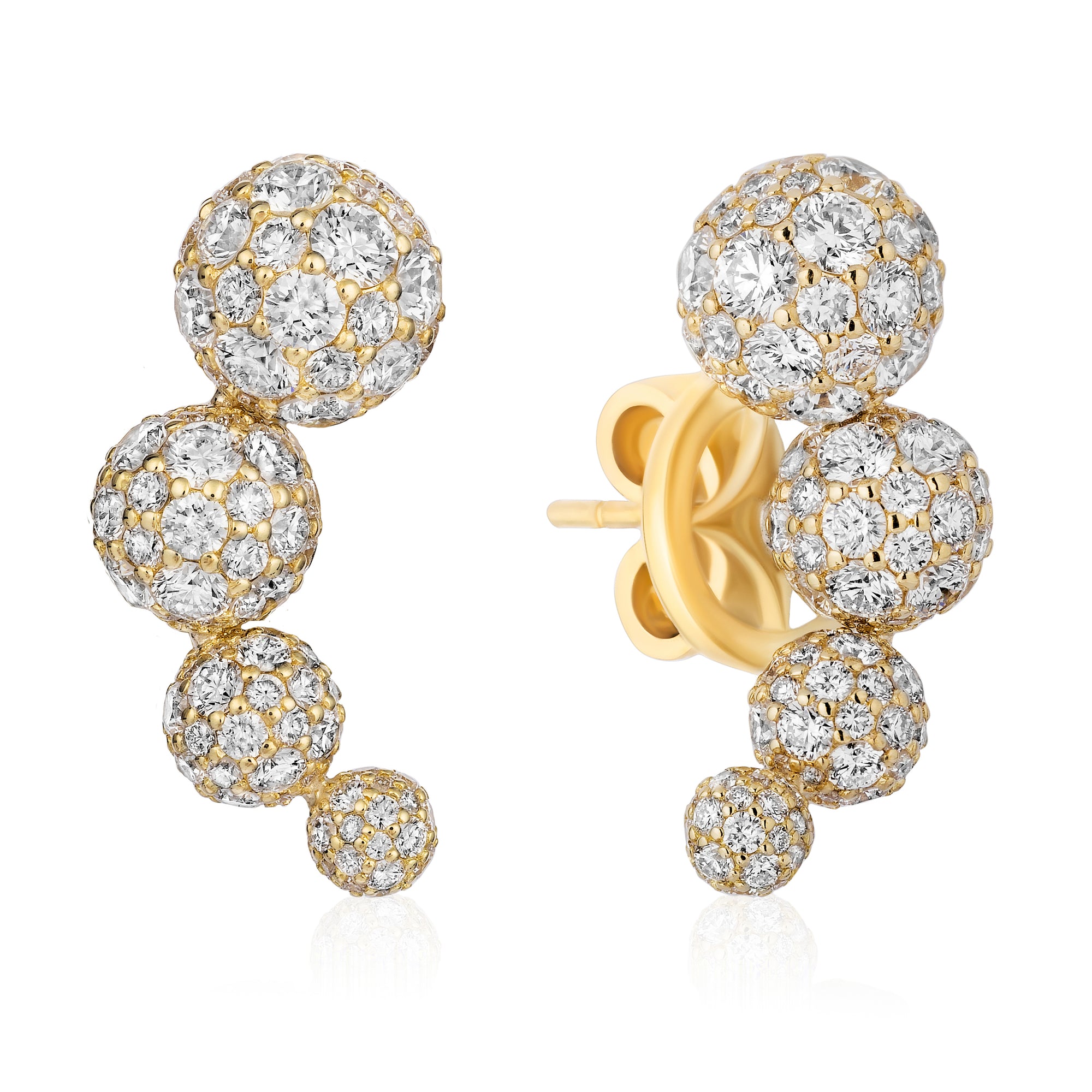 Celestial Crescent Climbers in Yellow Gold & Natural Diamonds
