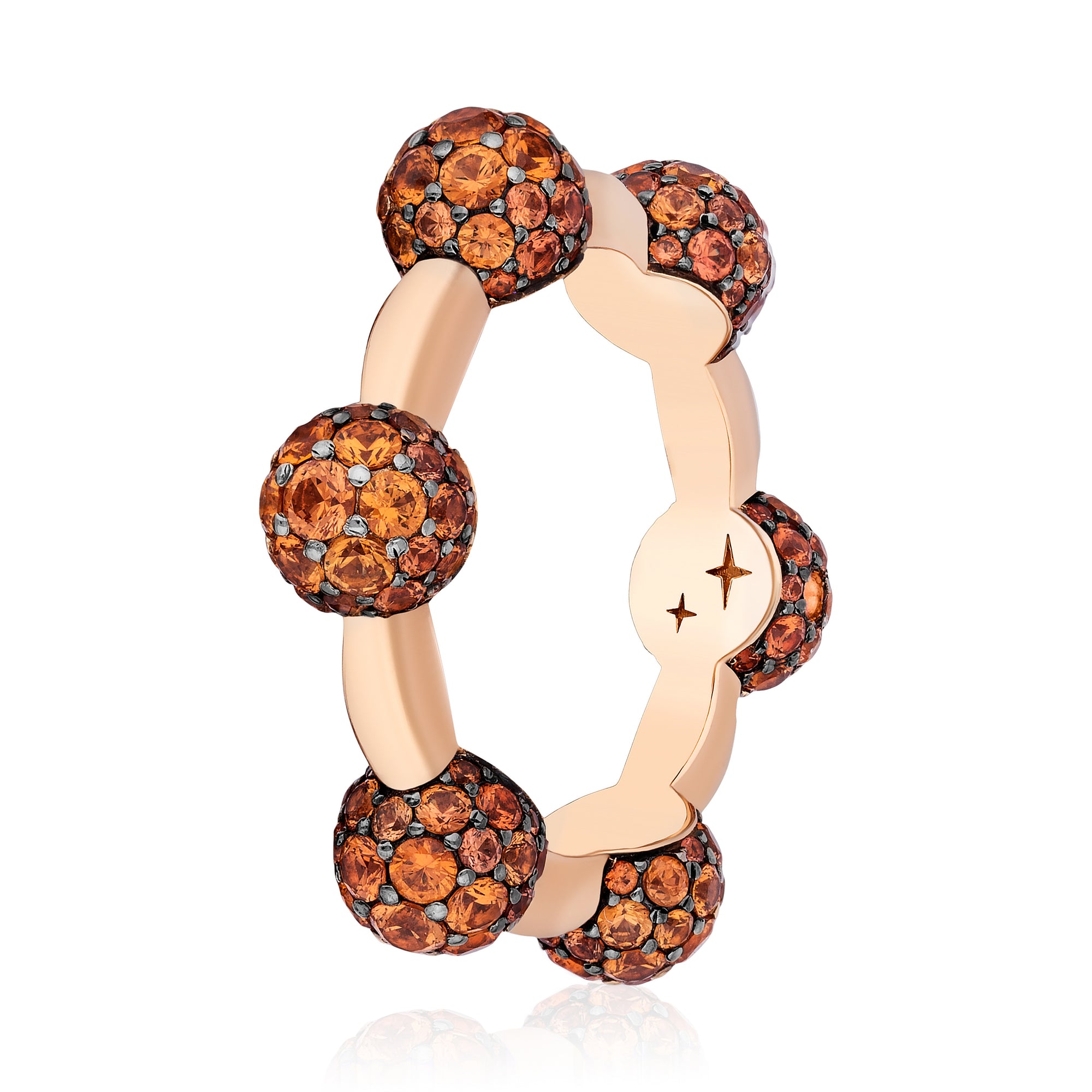 Celestial Ring in Rose Gold with Orange Sapphires