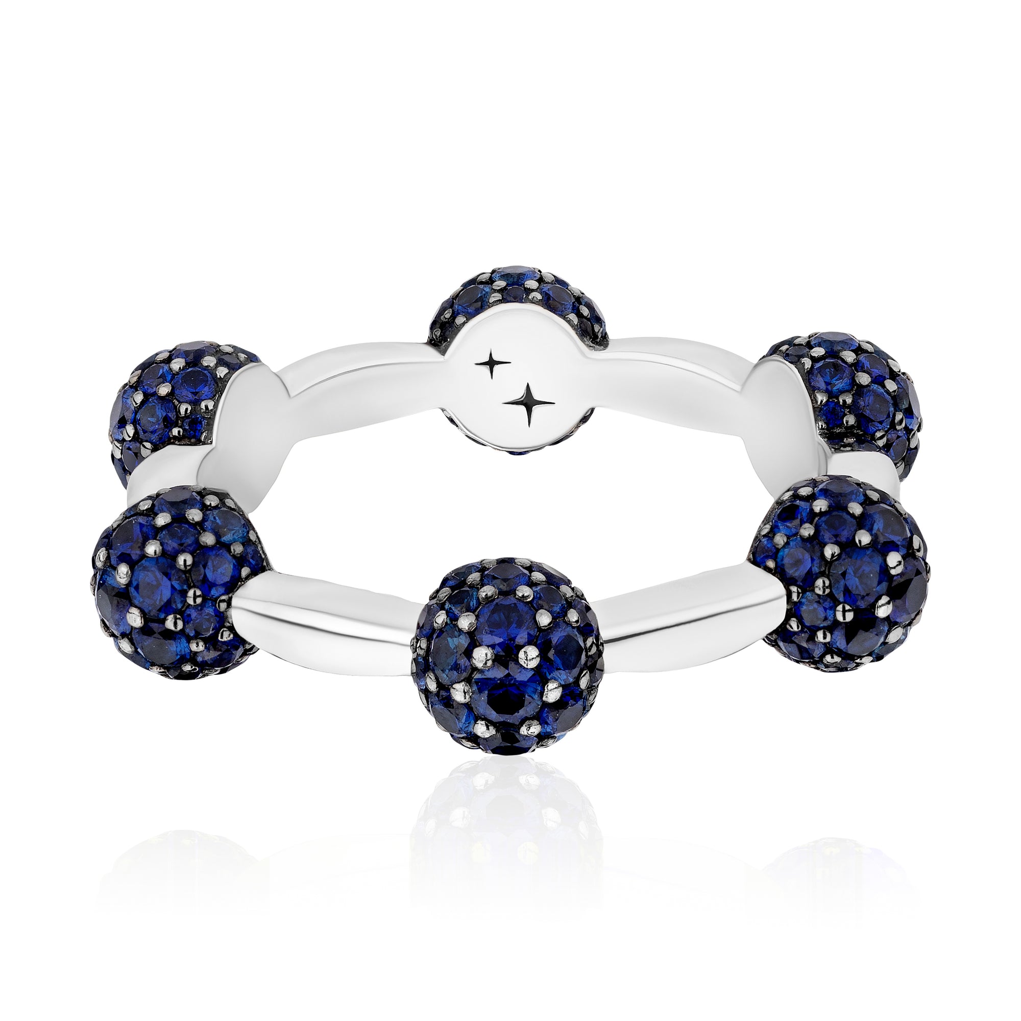 Celestial Ring in White Gold with Blue Sapphires