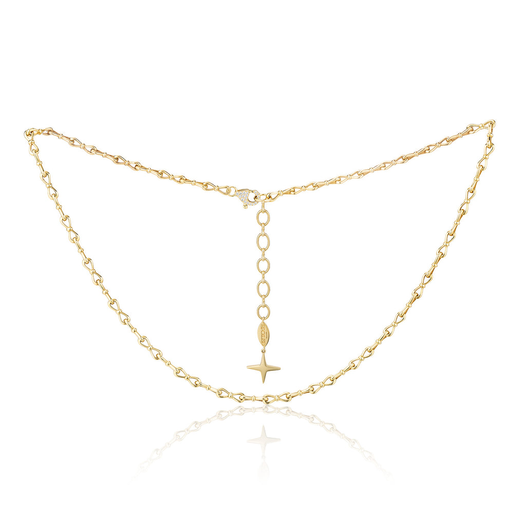 Together Forever Micro Infinity Link Choker in Yellow Gold with Spoiled Clasp