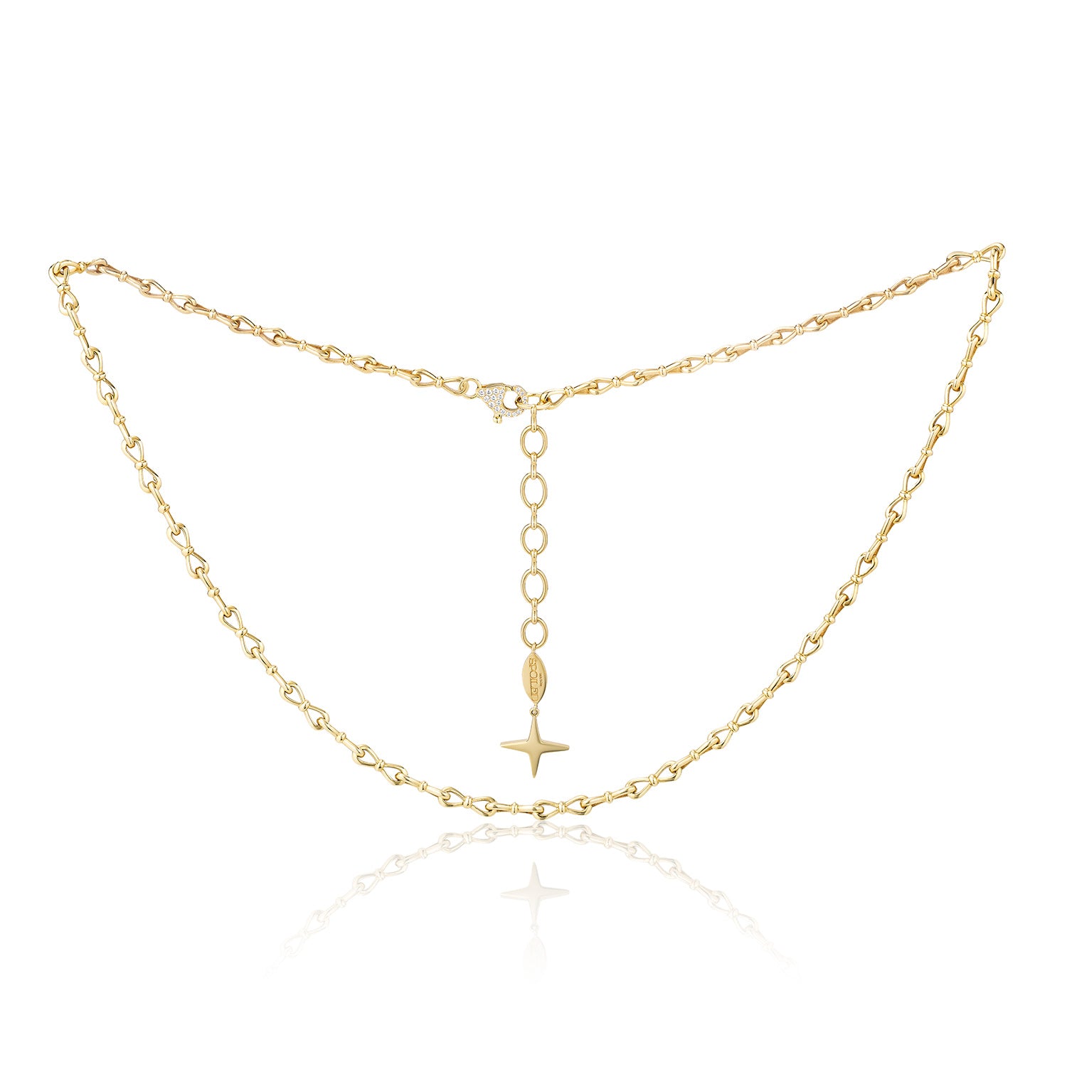 Together Forever Micro Infinity Link Choker in Yellow Gold with Spoiled Clasp