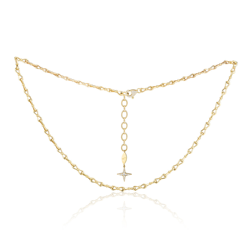 Together Forever Micro Infinity Link Choker in Yellow Gold with Spoiled Clasp