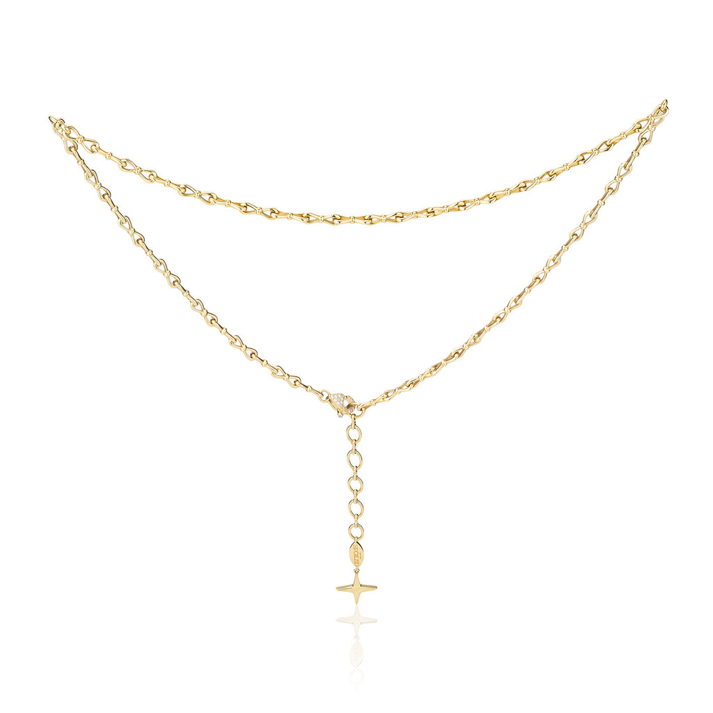 Together Forever Micro Infinity Link Choker in Yellow Gold with Spoiled Clasp