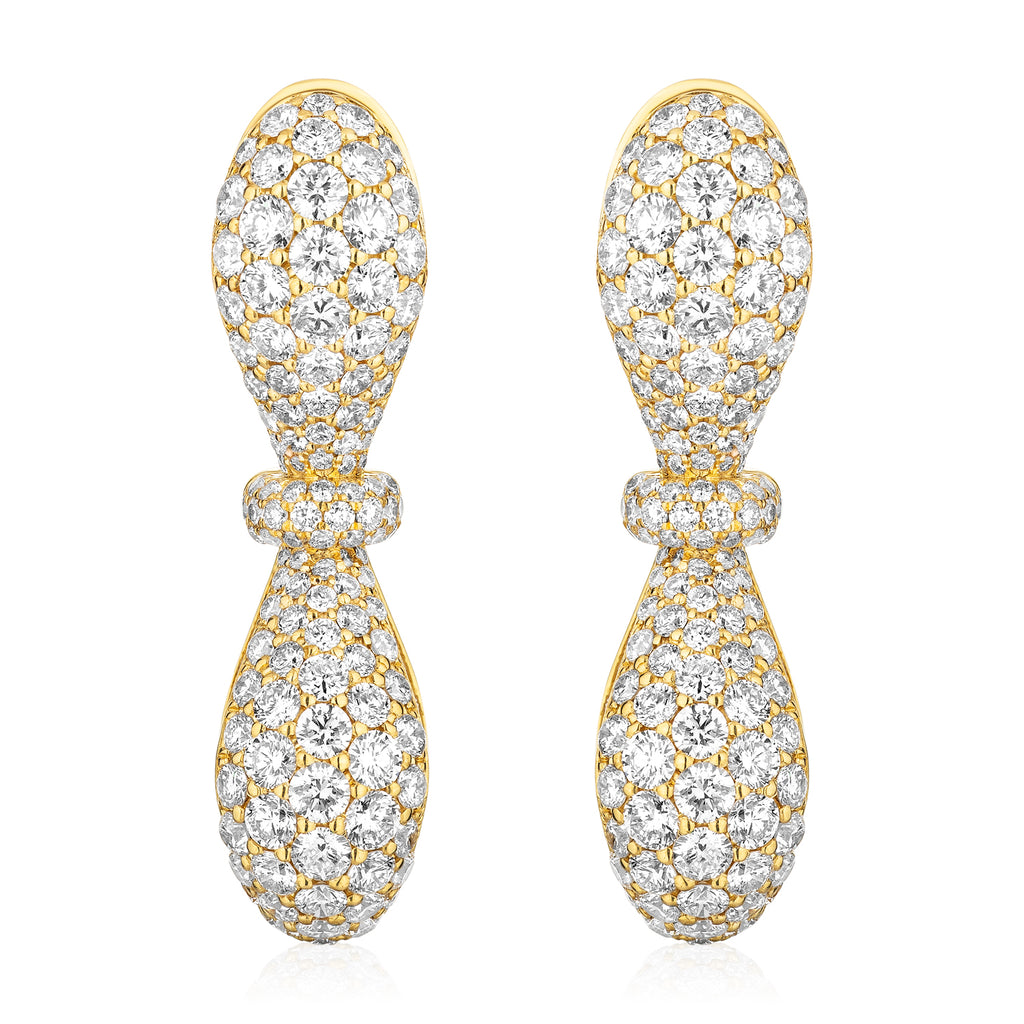 Together Forever Jumbo Infinity Earring Full Set in Yellow Gold & Natural Diamonds