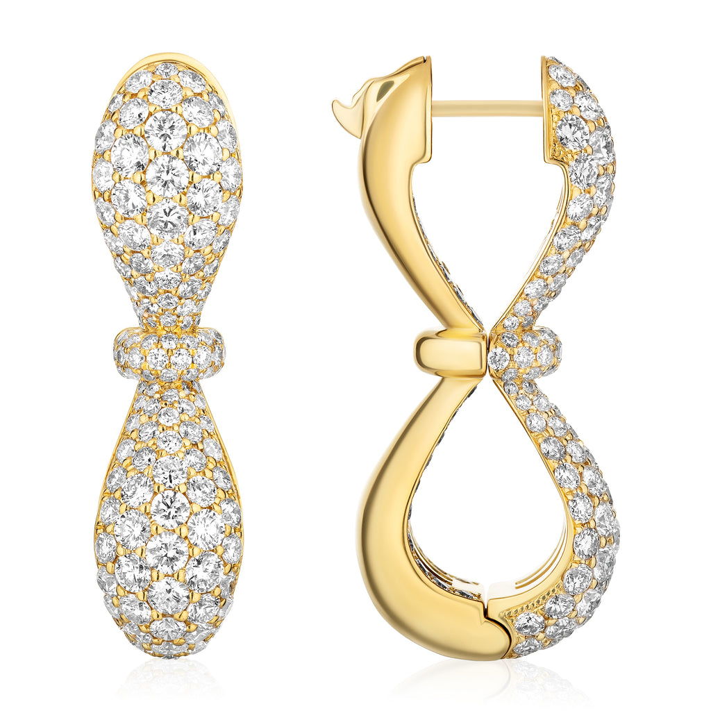 Together Forever Jumbo Infinity Earring Full Set in Yellow Gold & Natural Diamonds