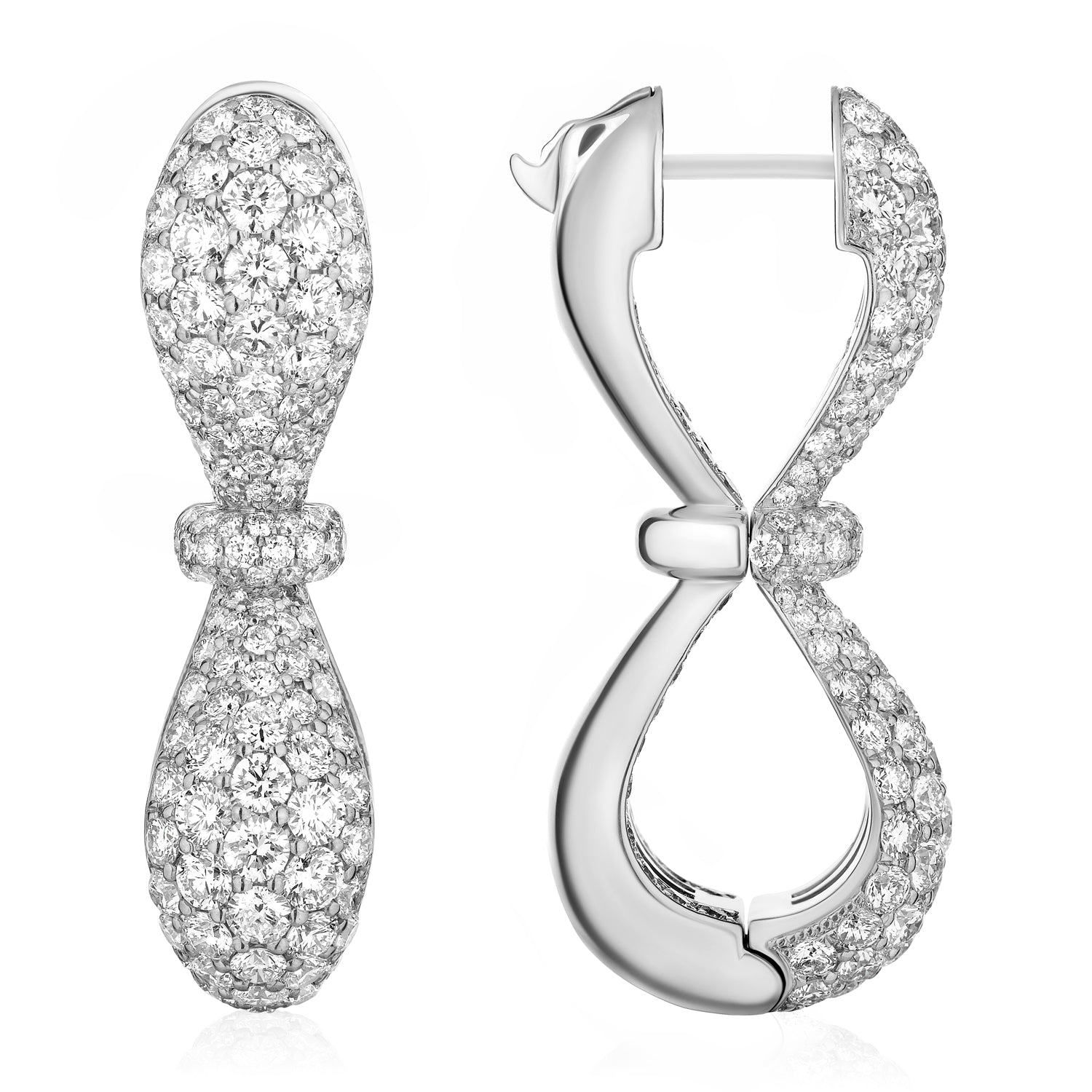 Together Forever Jumbo Infinity Earring Full Set in White Gold & Natural Diamonds