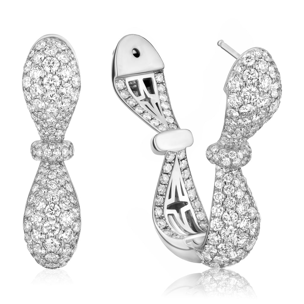 Together Forever Jumbo Infinity Earring Full Set in White Gold & Natural Diamonds