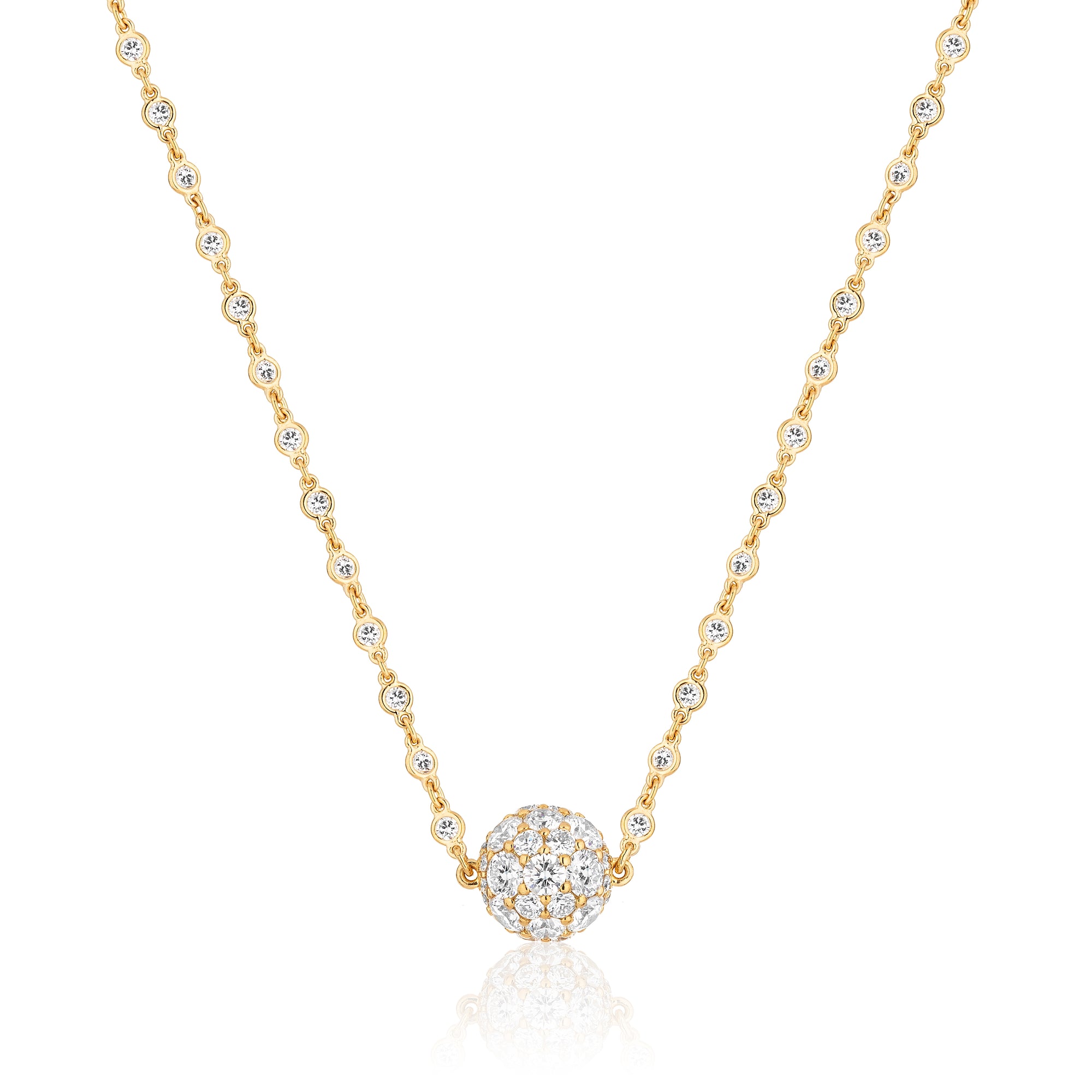 Celestial Single Charm Pendant Spoiled Chain in Yellow Gold