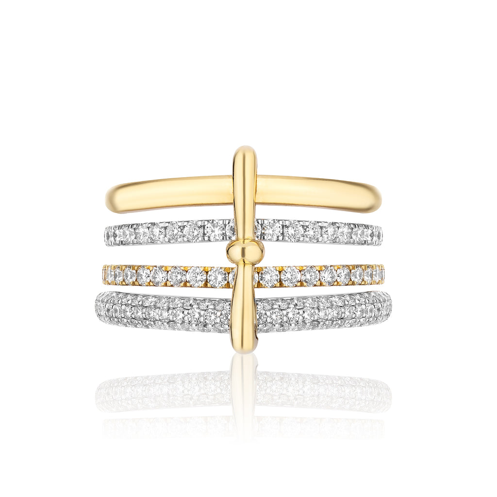 Together Forever Mini Infinity Link Ring in Yellow Gold & Natural Diamonds