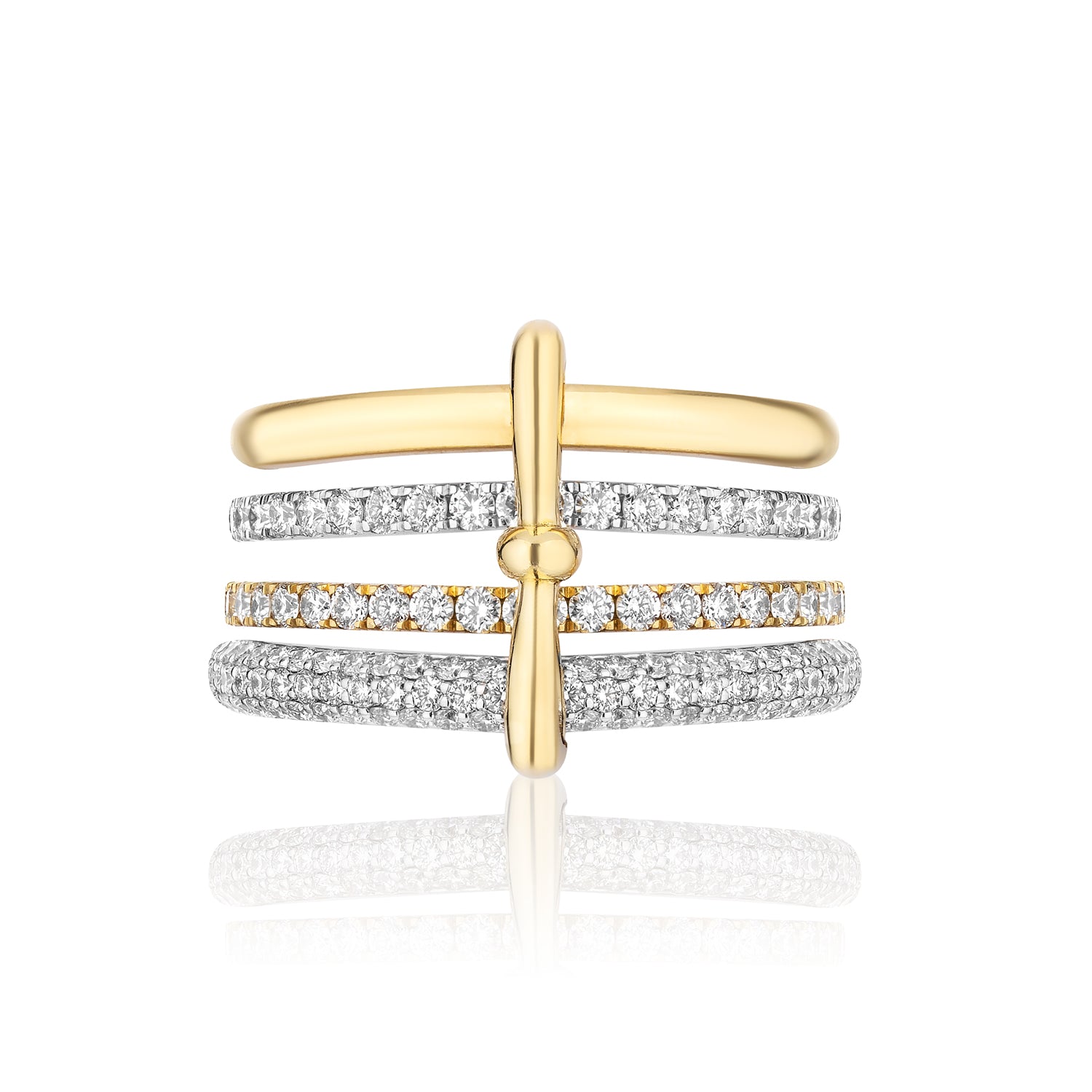 Together Forever Mini Infinity Link Ring in Yellow Gold & Natural Diamonds