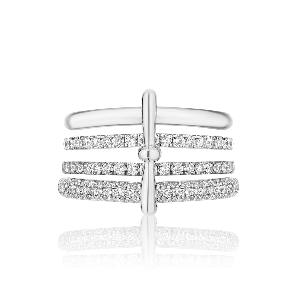 Together Forever Mini Infinity Link Ring in White Gold & Natural Diamonds