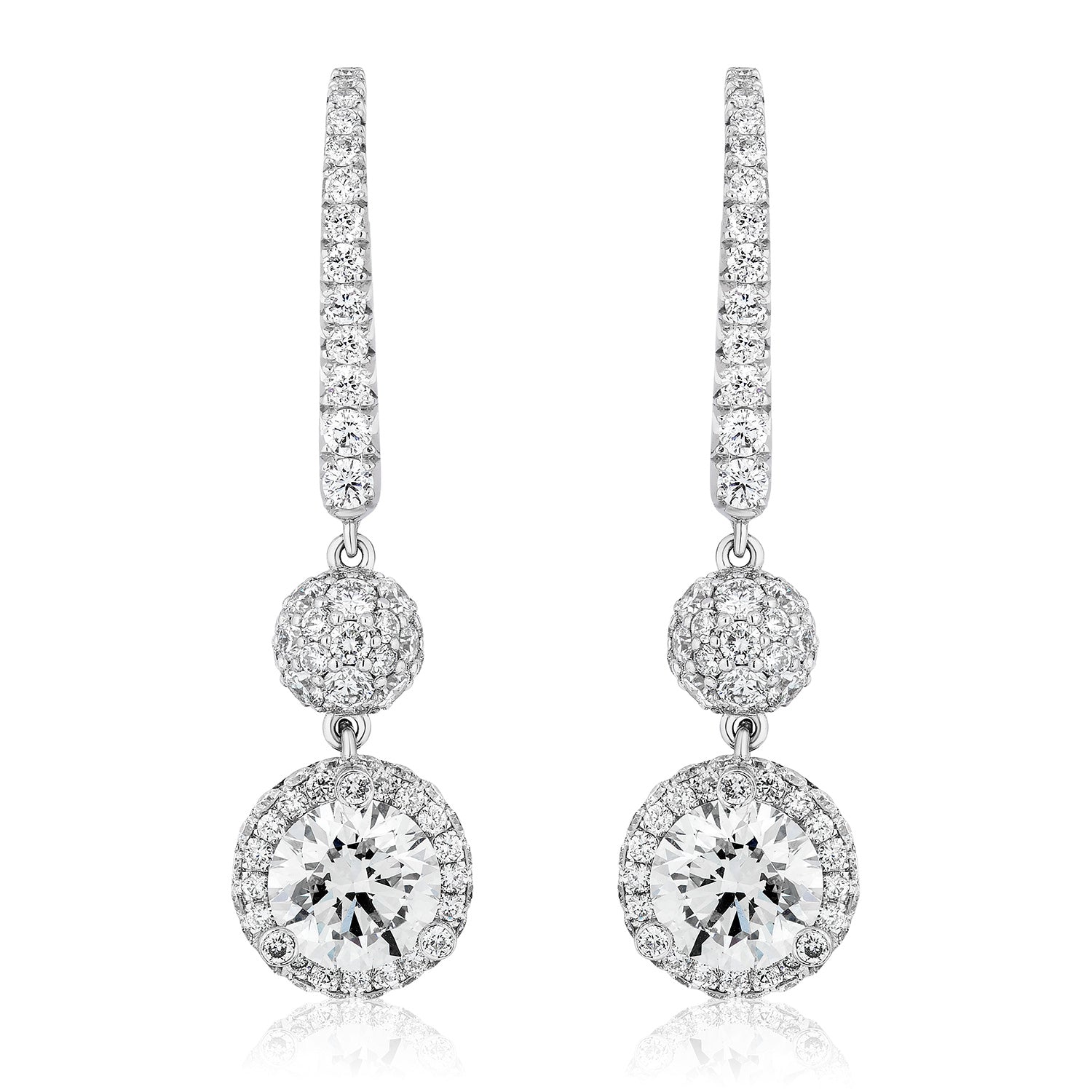 Spoiled Staples Round Celestial Drop Earrings with Natural Diamonds and Rubies (Semi Mount)