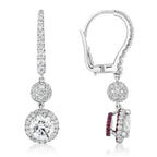 Spoiled Staples Round Celestial Drop Earrings with Natural Diamonds and Rubies (Semi Mount)