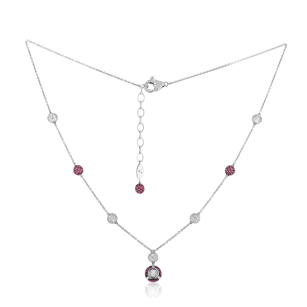 Spoiled Staples Round Celestial Pendant with Natural Diamonds and Rubies (Semi Mount)