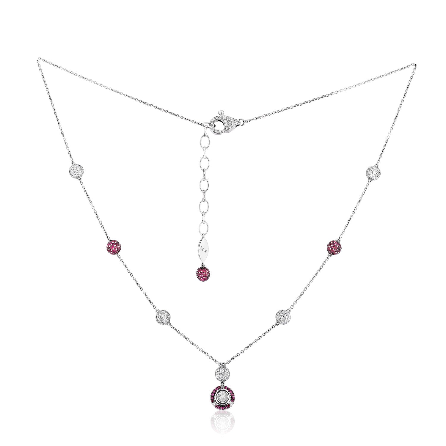 Spoiled Staples Round Celestial Pendant with Natural Diamonds and Rubies (Semi Mount)