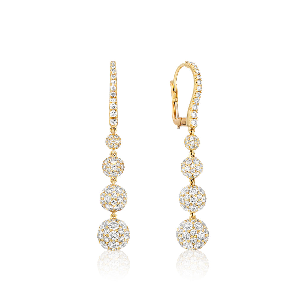 Celestial Drop Earrings in Yellow Gold & Natural Diamonds