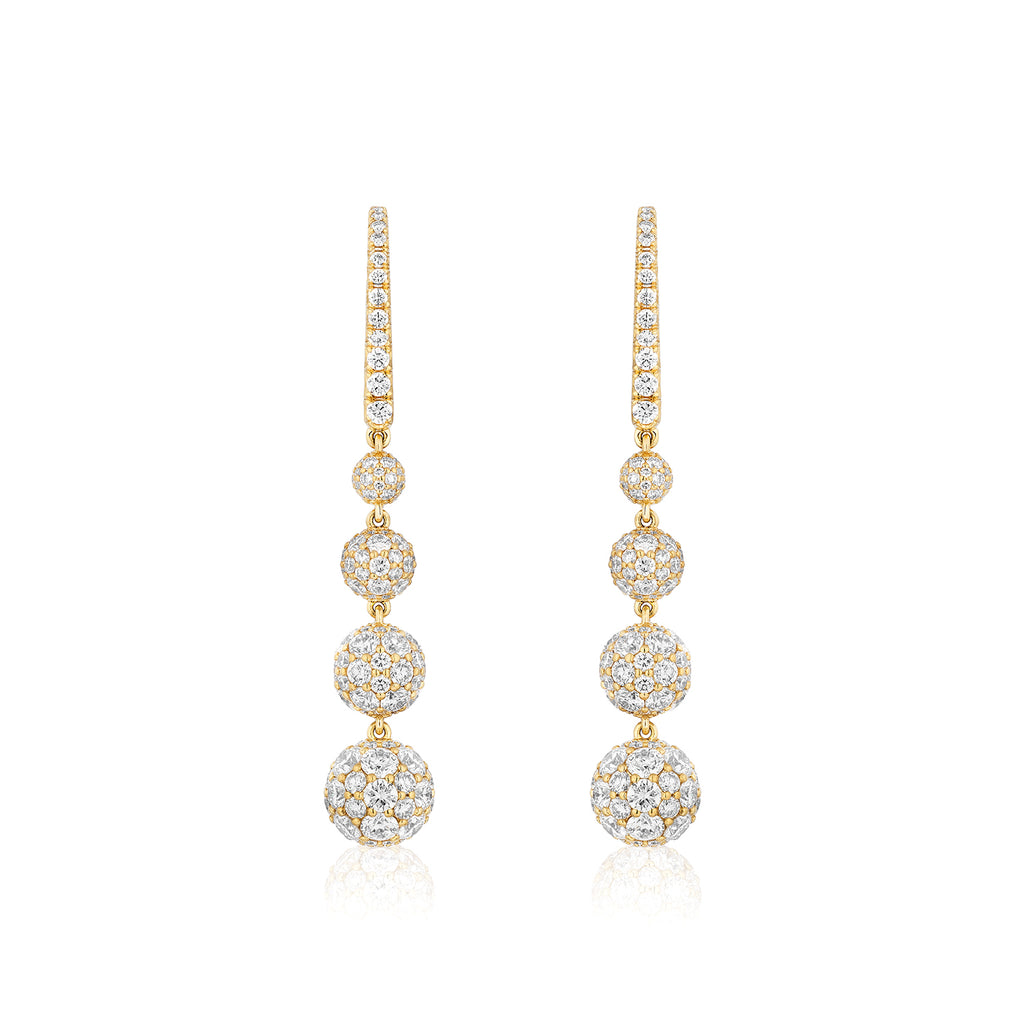 Celestial Drop Earrings in Yellow Gold & Natural Diamonds