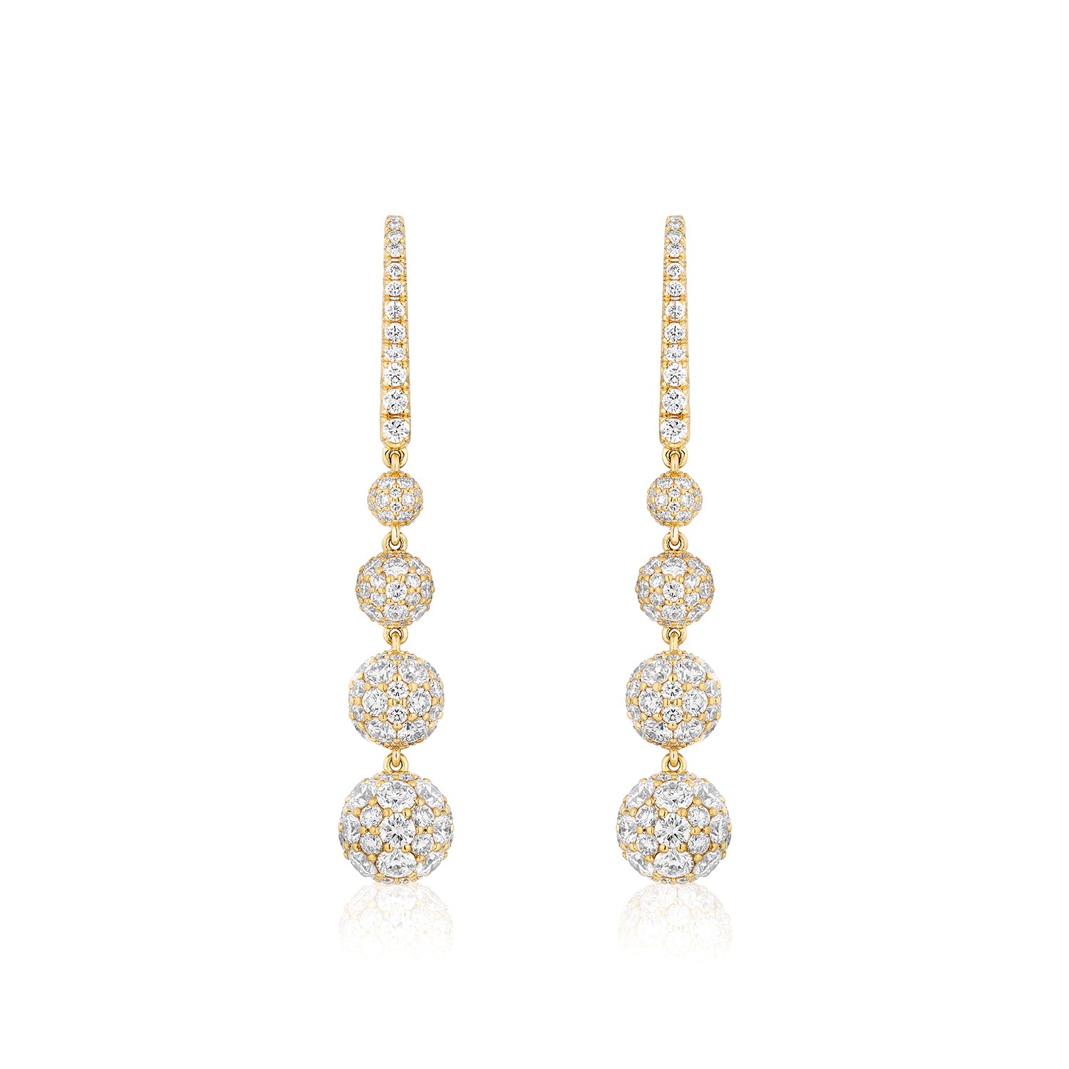 Celestial Drop Earrings in Yellow Gold & Natural Diamonds