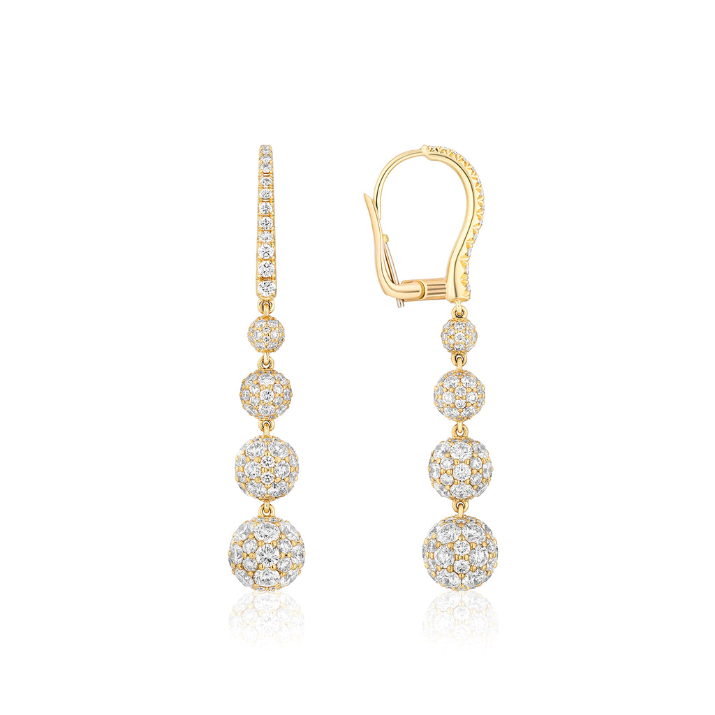 Celestial Drop Earrings in Yellow Gold & Natural Diamonds