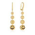 Spoiled Capsule Smiley Drop Earrings with Yellow Sapphires