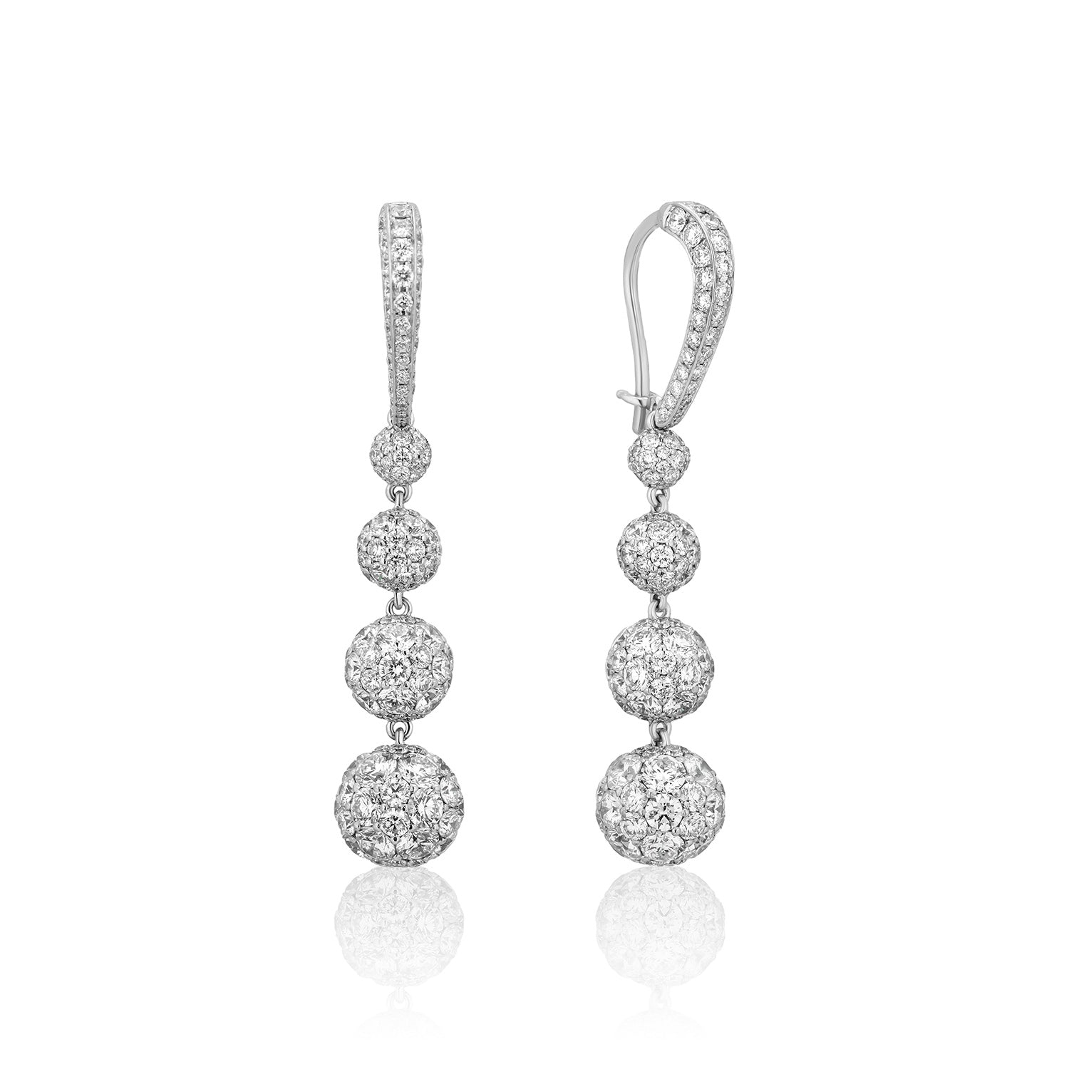 Celestial Drop Earrings in White Gold & Natural Diamonds