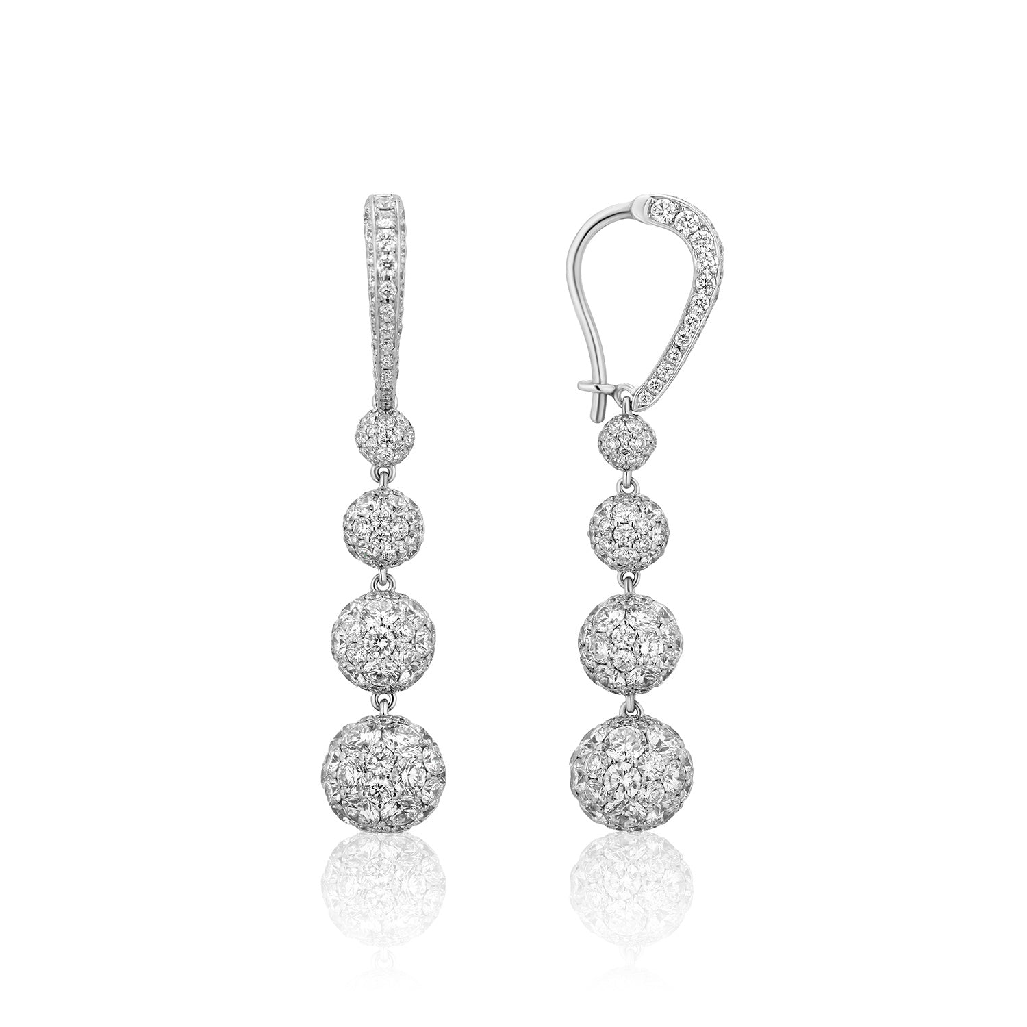 Celestial Drop Earrings in White Gold & Natural Diamonds