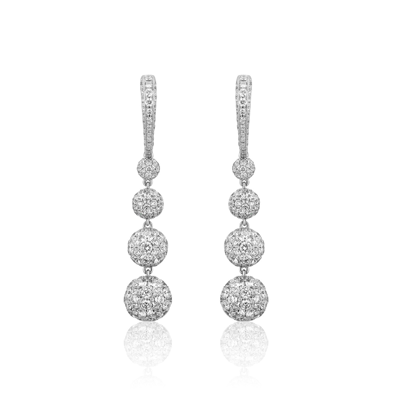 Celestial Drop Earrings in White Gold & Natural Diamonds
