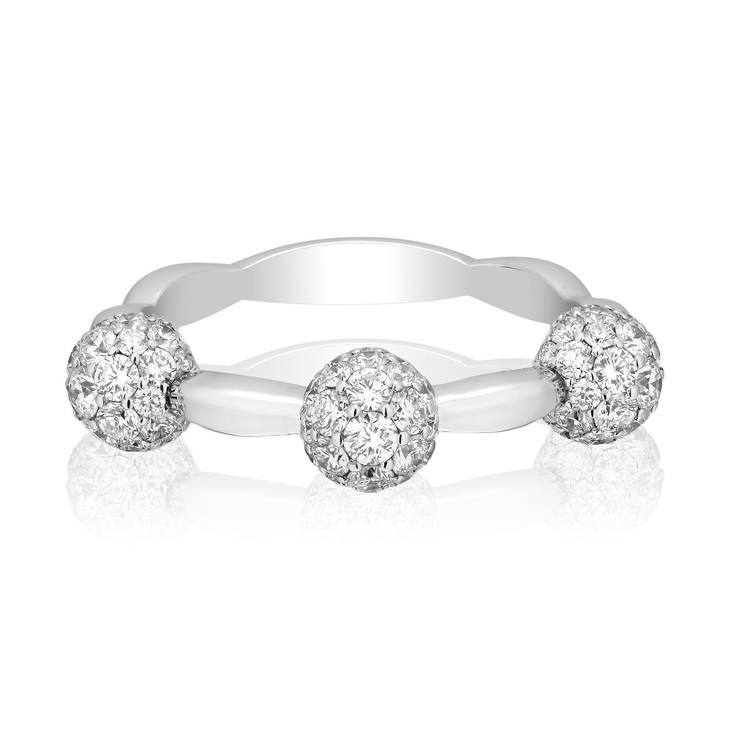 Celestial Half Set Ring in White Gold with White Diamonds
