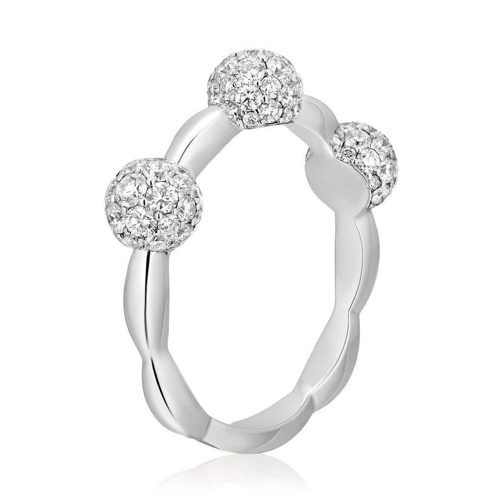Celestial Half Set Ring in White Gold with White Diamonds