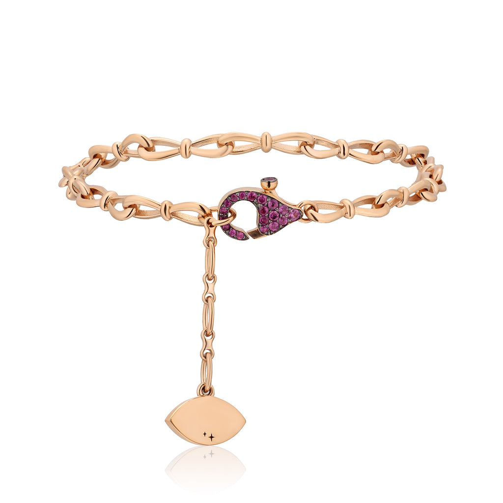 Together Forever Standard Infinity Link Bracelet in Rose Gold & Rubies
