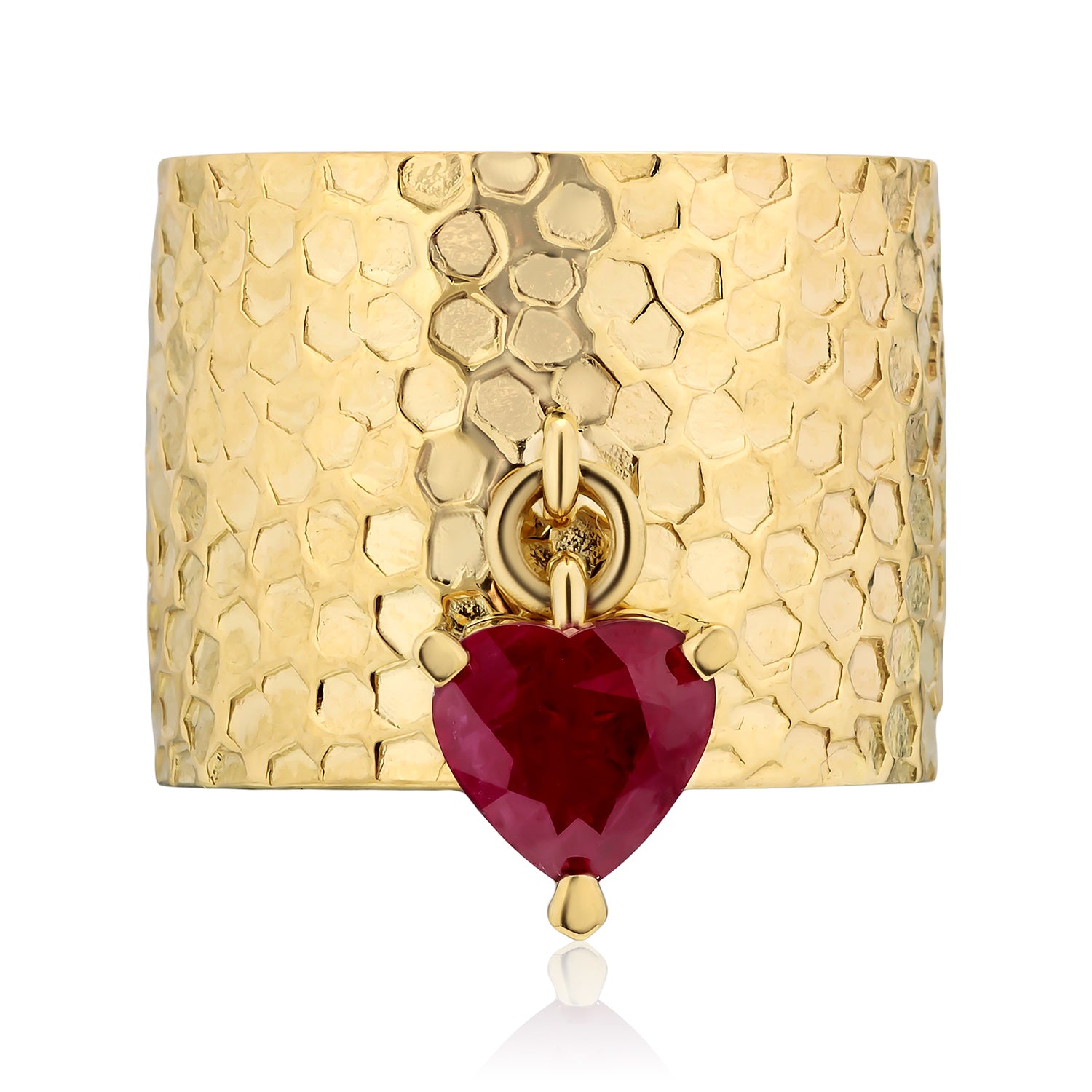Charmed by Spoiled Ring in Yellow Gold with Ruby Heart