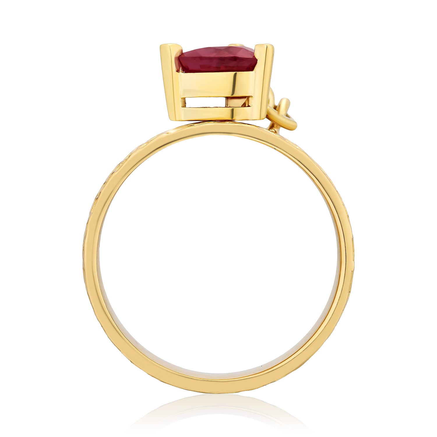Charmed by Spoiled Ring in Yellow Gold with Ruby Heart