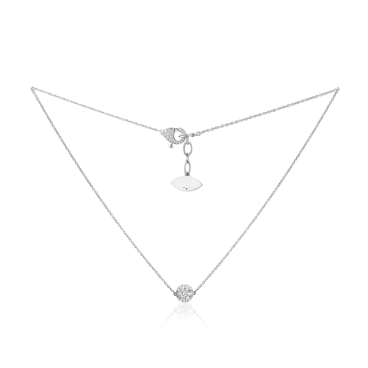 Celestial Single Charm Pendant in White Gold with Standard Chain