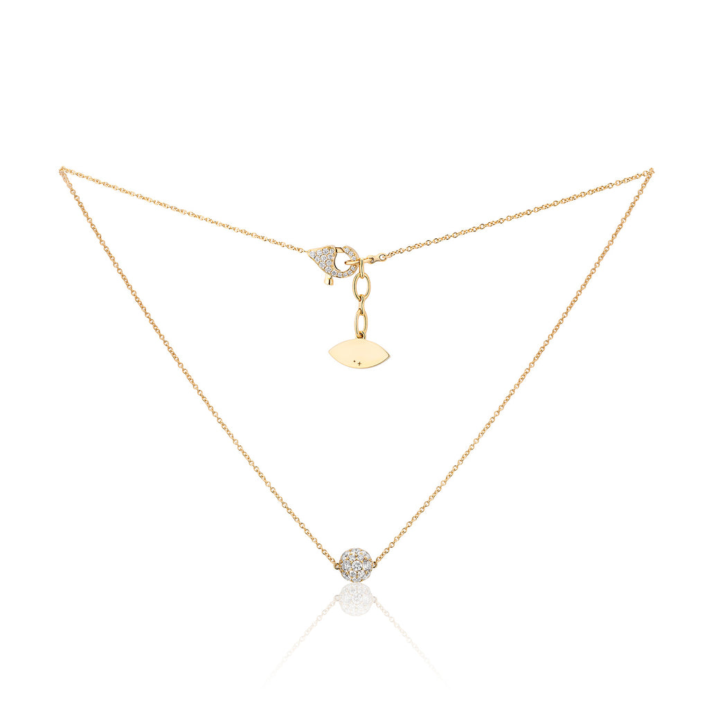 Celestial Single Charm Pendant in Yellow Gold with Standard Chain