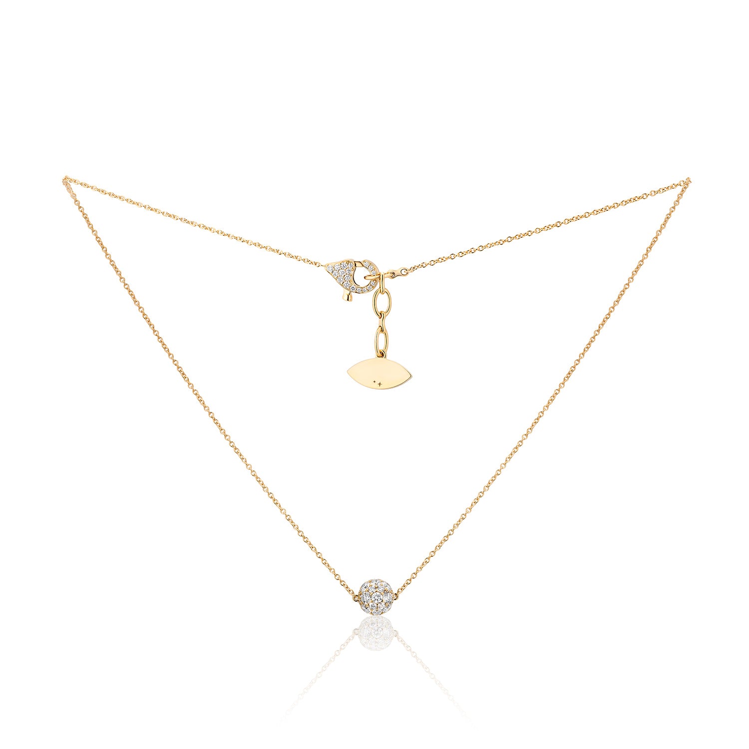 Celestial Single Charm Pendant in Yellow Gold with Standard Chain