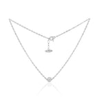 Celestial Lunar Charm Pendant in White Gold with Spoiled Chain