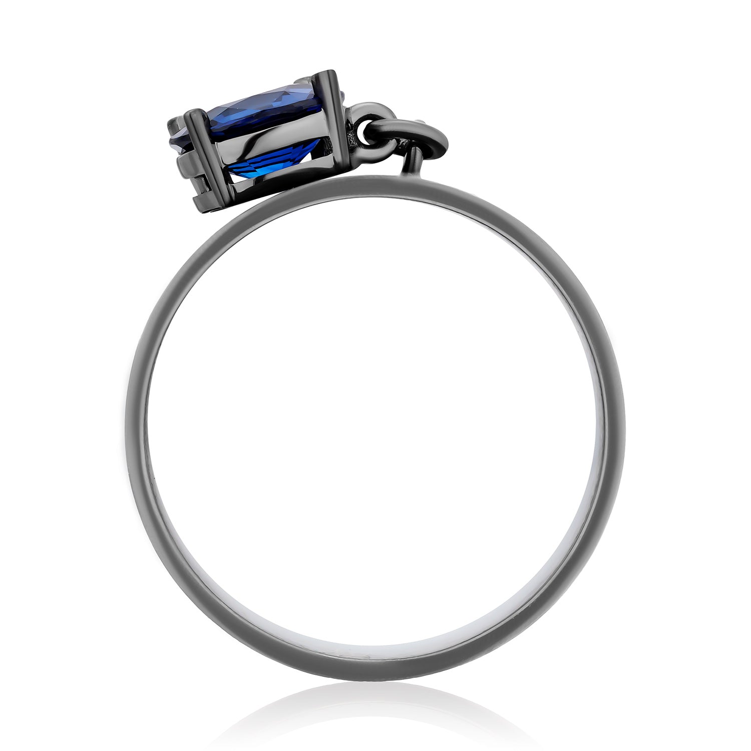 Charmed by Spoiled Ring in Black Rhodium with Sapphire Oval