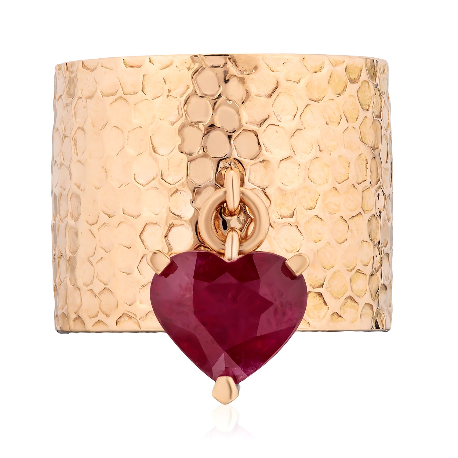 Charmed by Spoiled Ring in Rose Gold with Ruby Heart