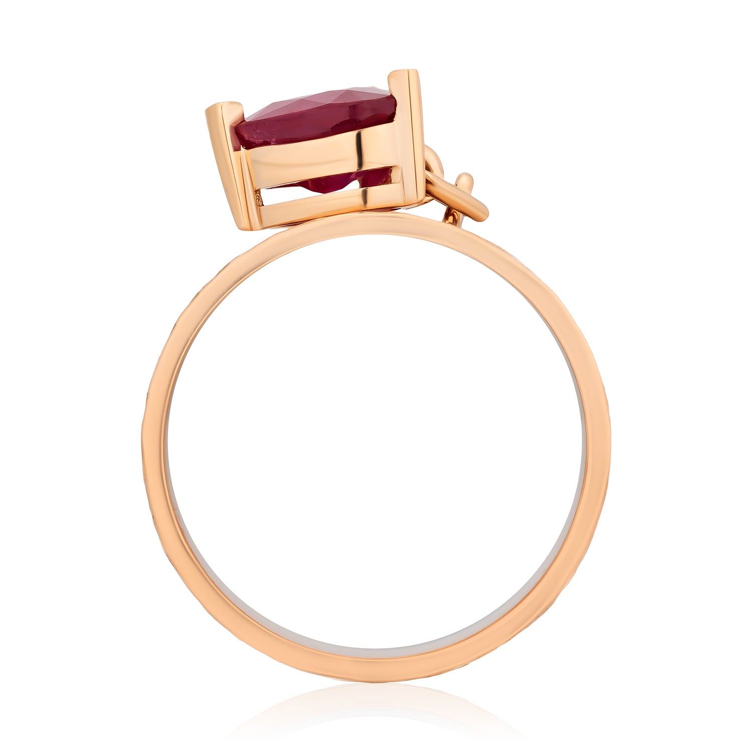Charmed by Spoiled Ring in Rose Gold with Ruby Heart