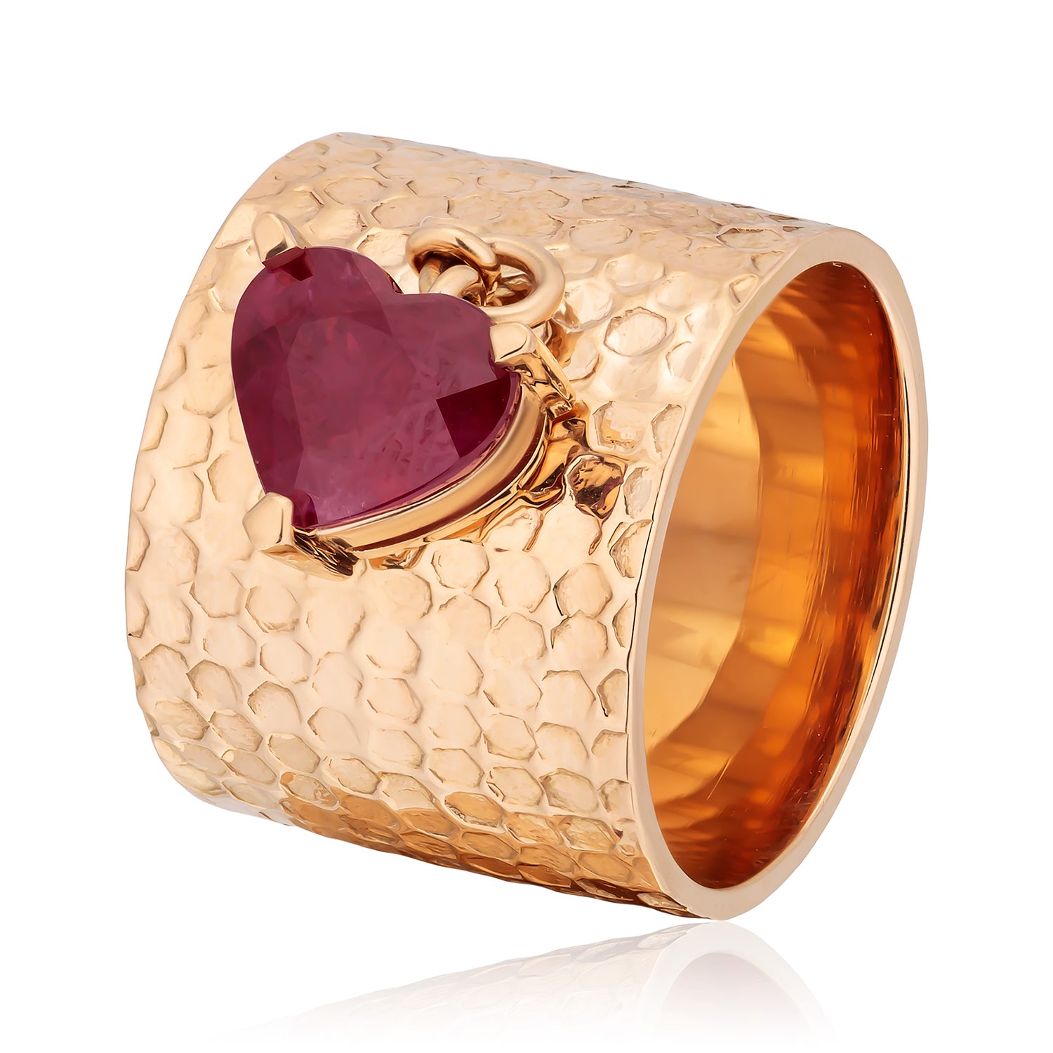 Charmed by Spoiled Ring in Rose Gold with Ruby Heart