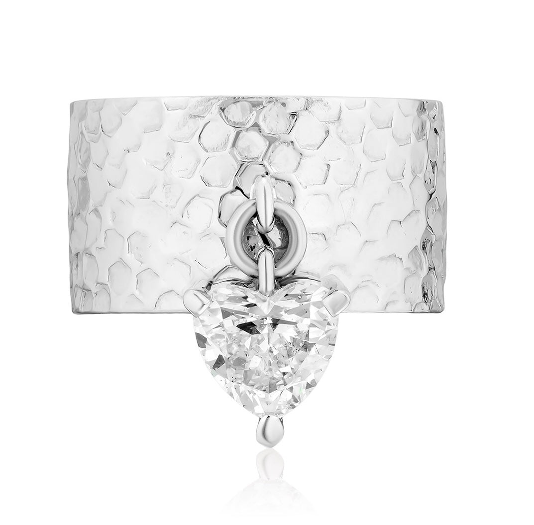 Charmed by Spoiled Pinky Ring in White Gold with Diamond Heart