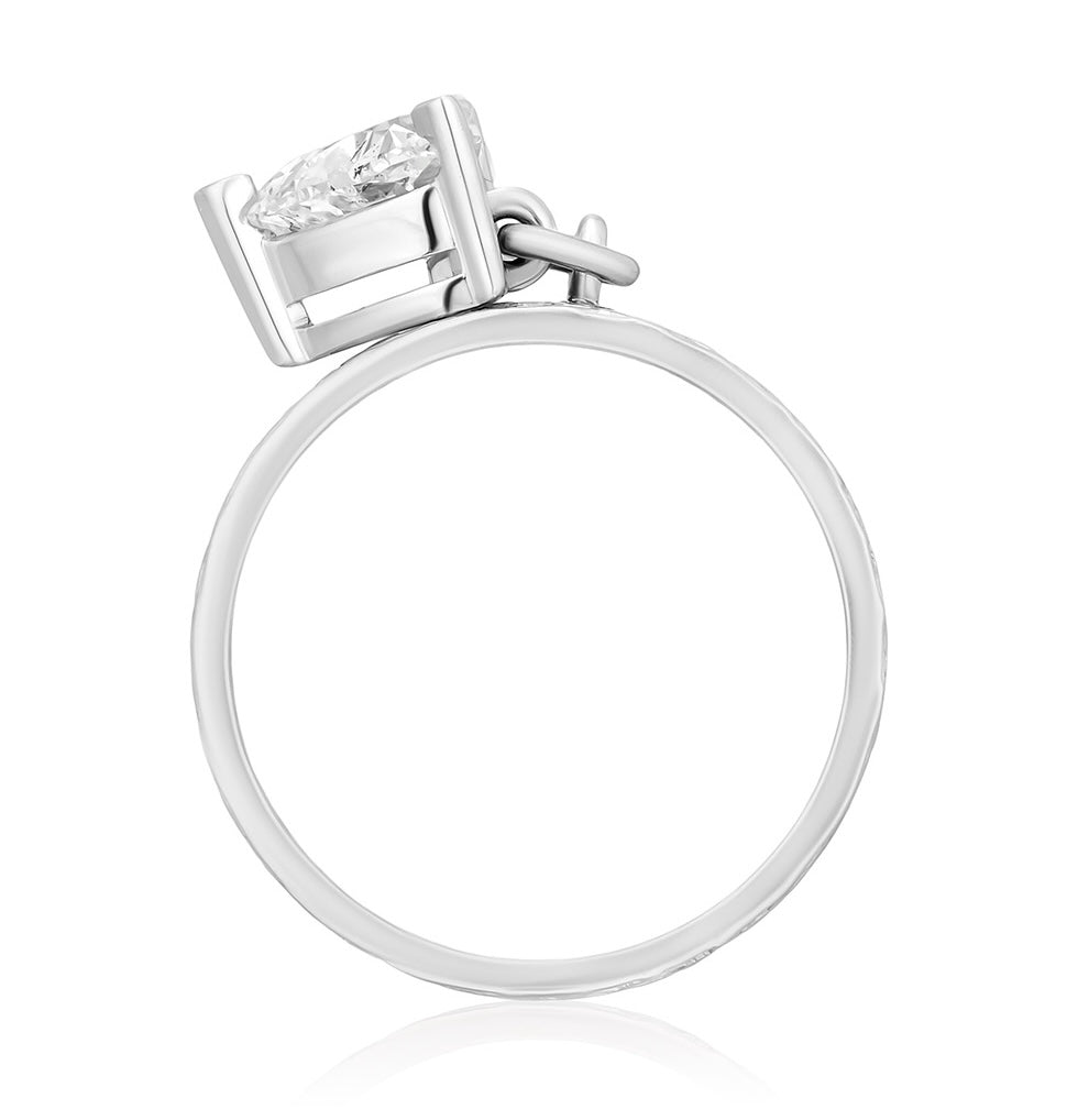 Charmed by Spoiled Pinky Ring in White Gold with Diamond Heart