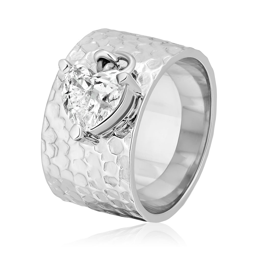 Charmed by Spoiled Pinky Ring in White Gold with Diamond Heart