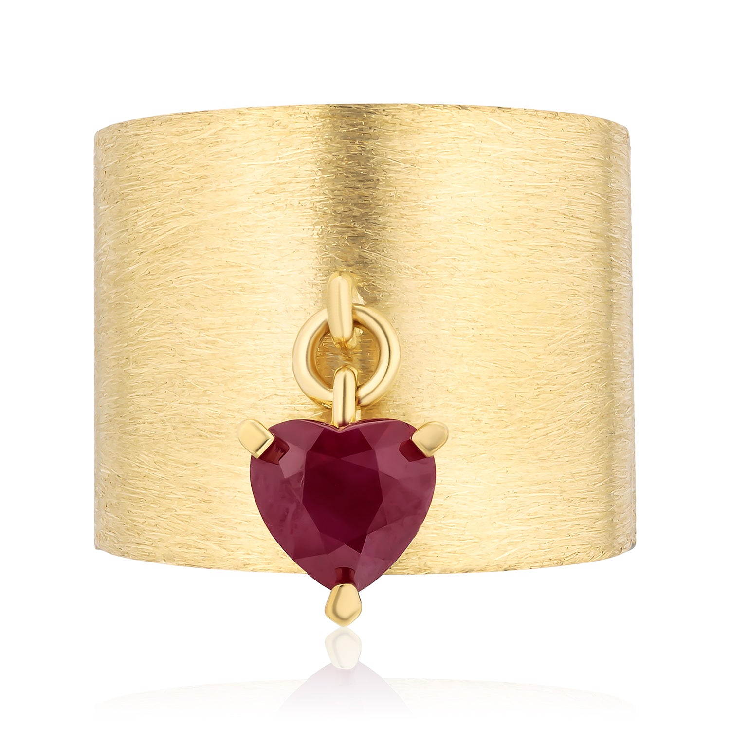 Charmed by Spoiled Ring in Smooth Yellow Gold with Ruby Heart