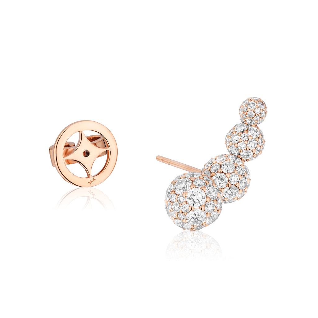 Celestial Crescent Climbers in Rose Gold & Natural Diamonds