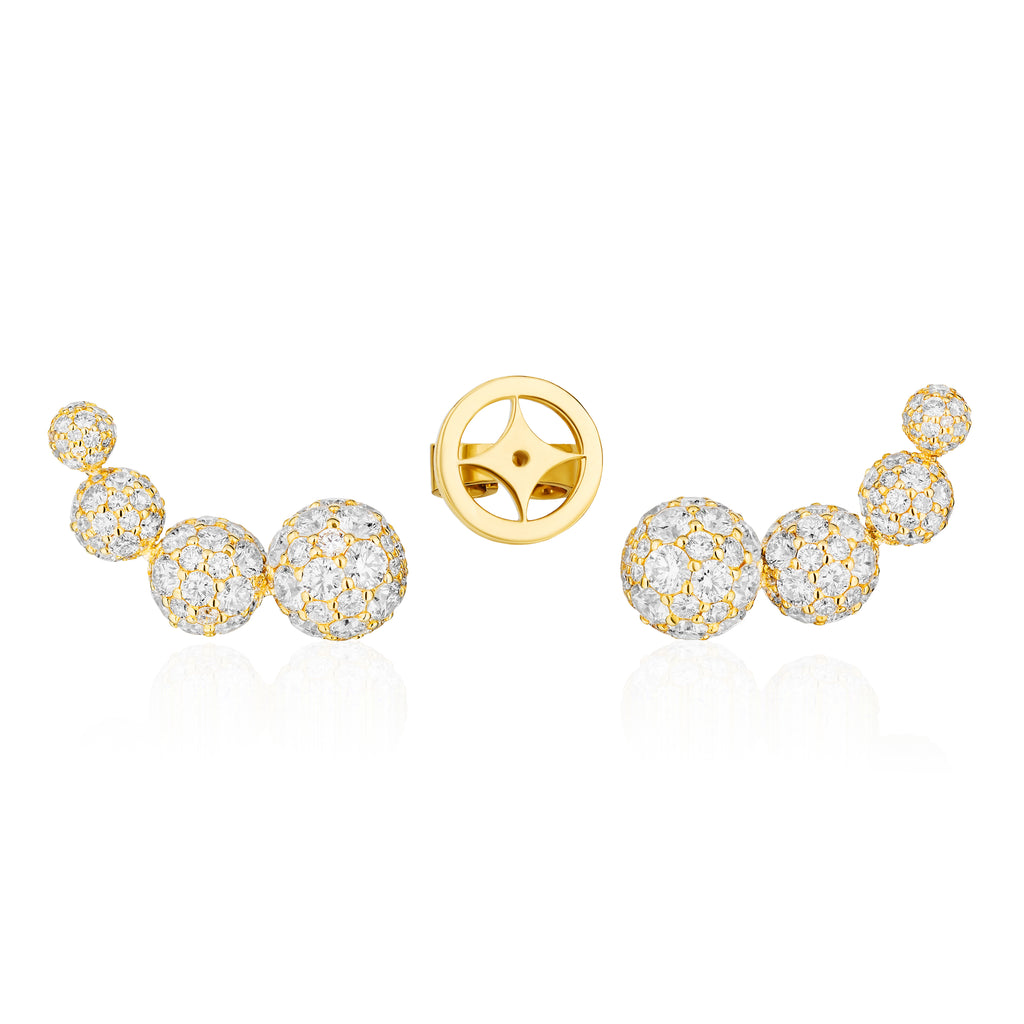 Celestial Crescent Climbers in Yellow Gold & Natural Diamonds