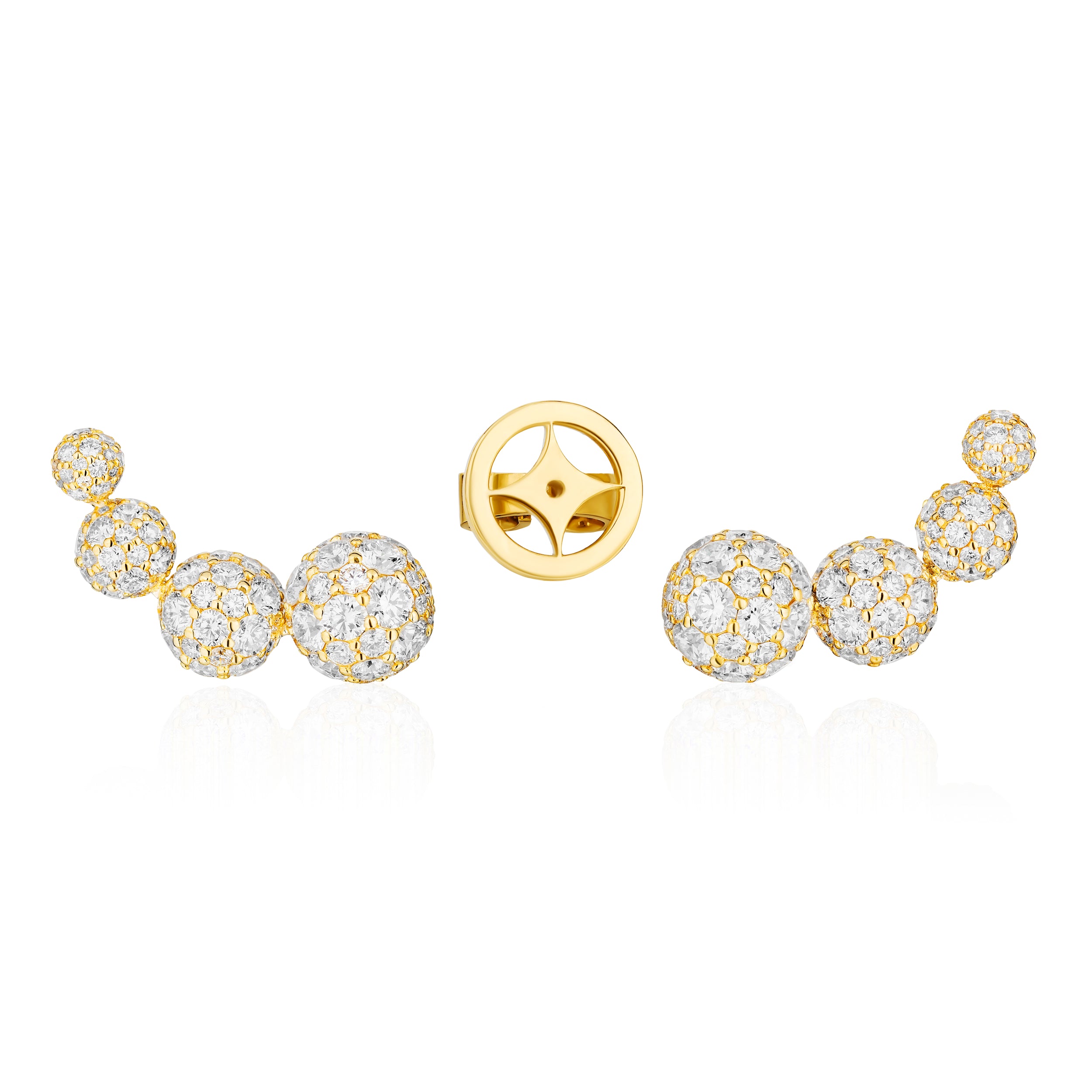 Celestial Crescent Climbers in Yellow Gold & Natural Diamonds