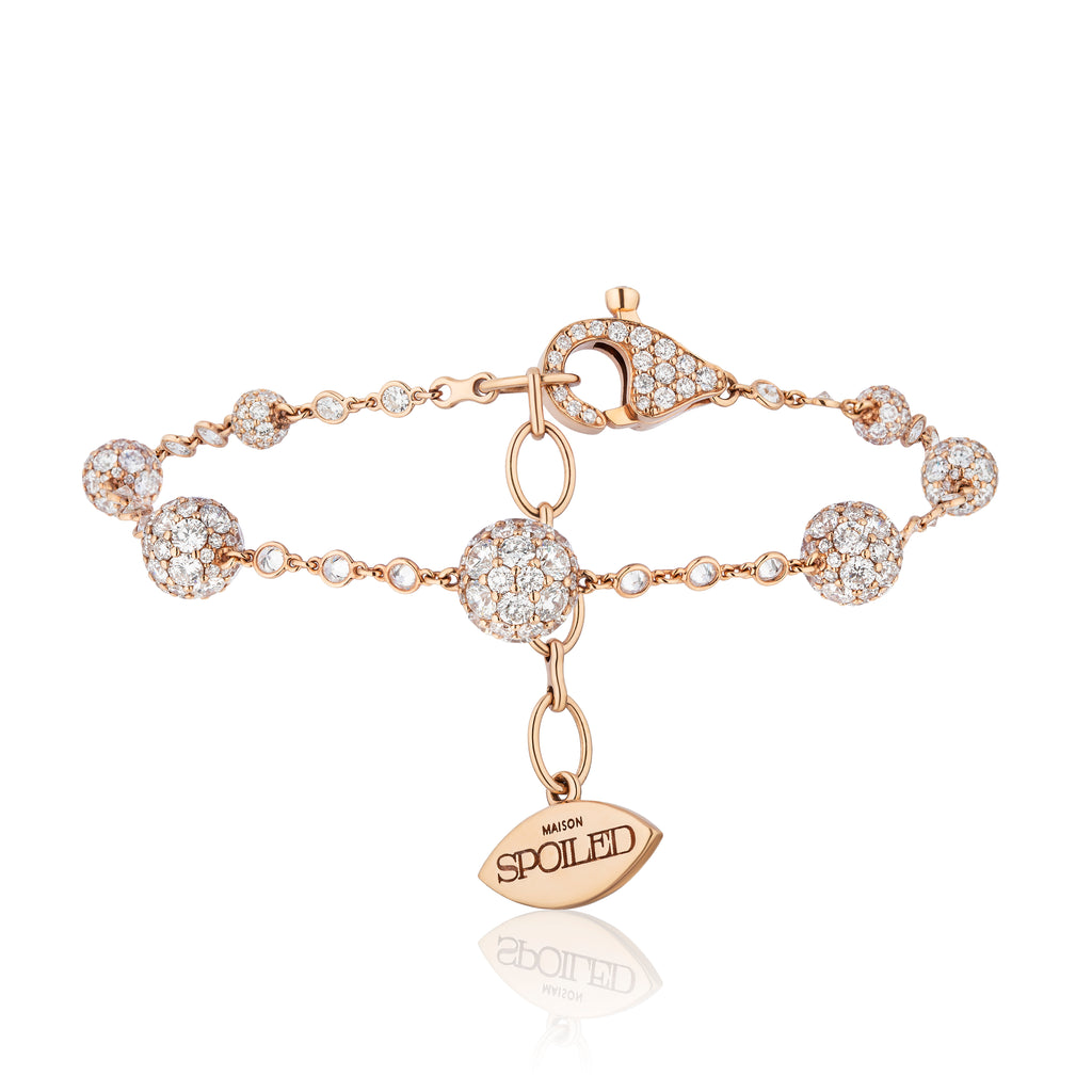 Celestial Graduating Charm Bracelet in Rose Gold & Spoiled Chain